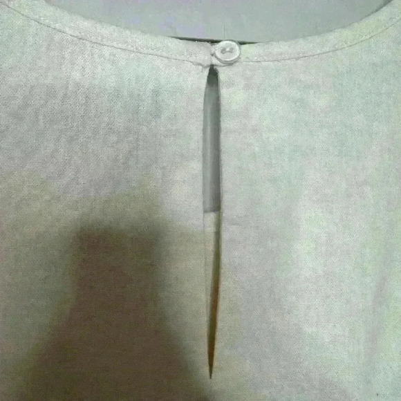 Simply Noelle Cream Dress Blouse L/XL Linen - Picture 7 of 10